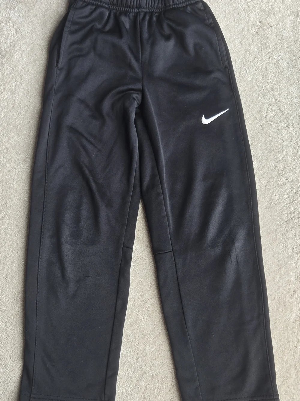 Nike Kids Black Athletic Pants with Swoosh